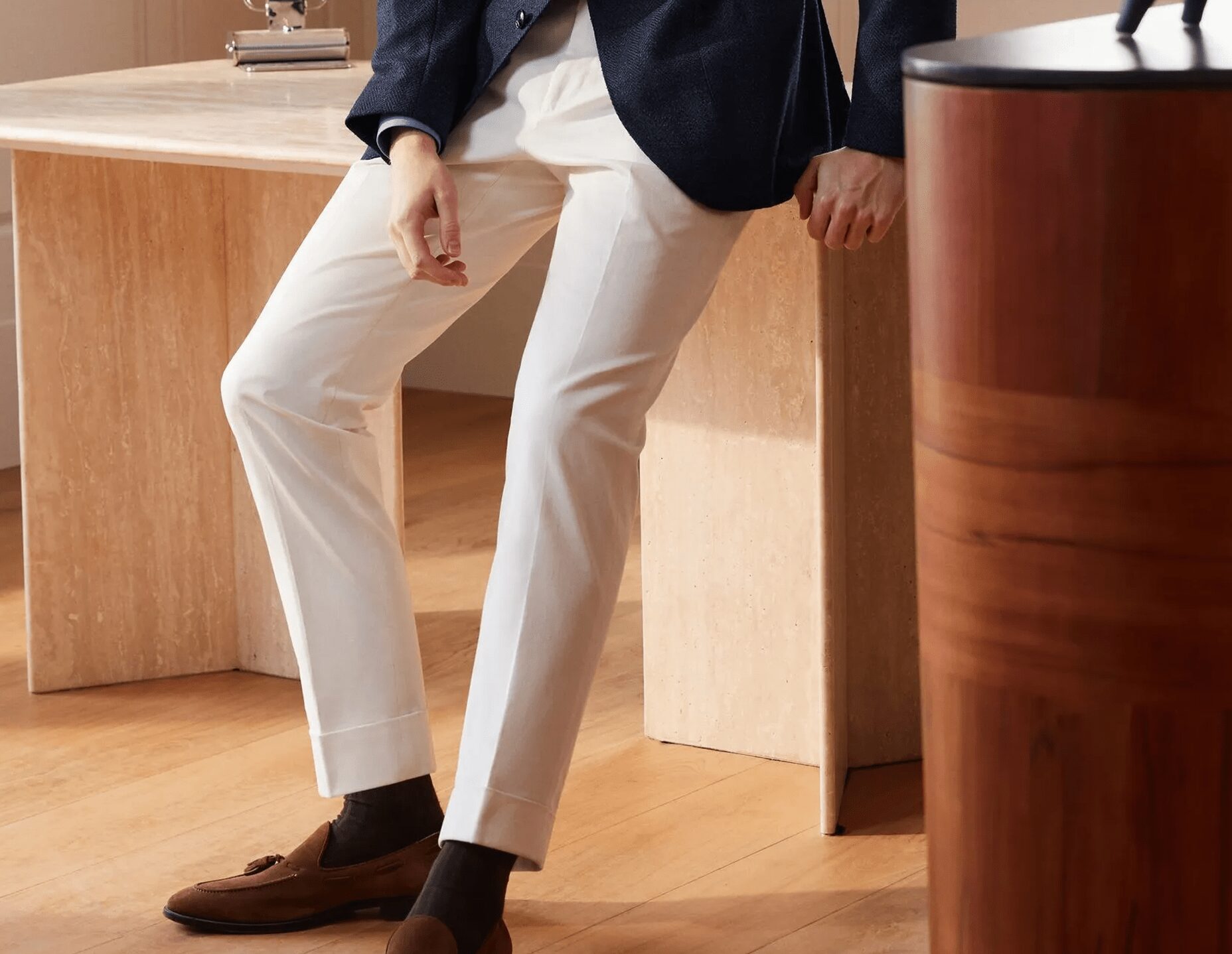 Off-white stretch cotton Sorrento trousers